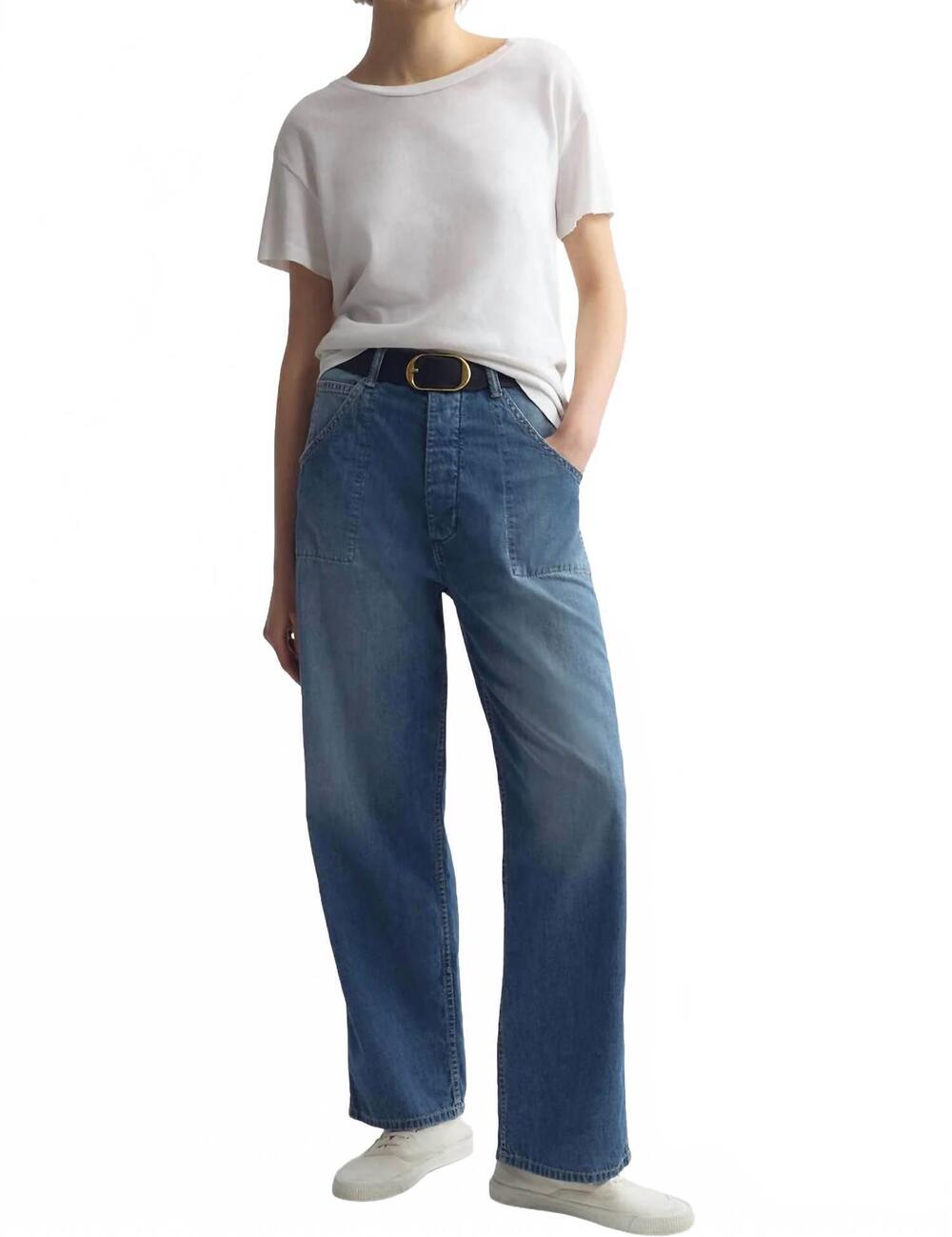 NEW NILI LOTAN whitney denim pants in delancy wash